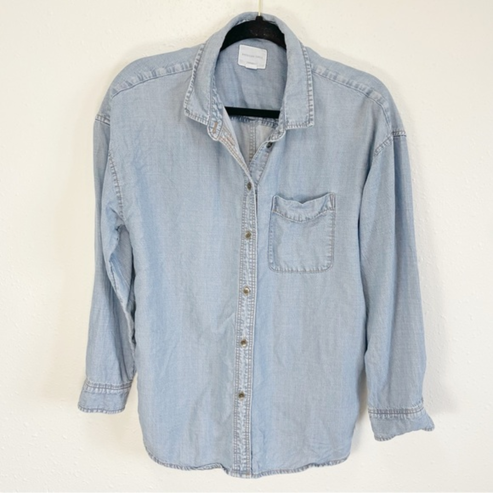 American eagle oversized jean shirt small